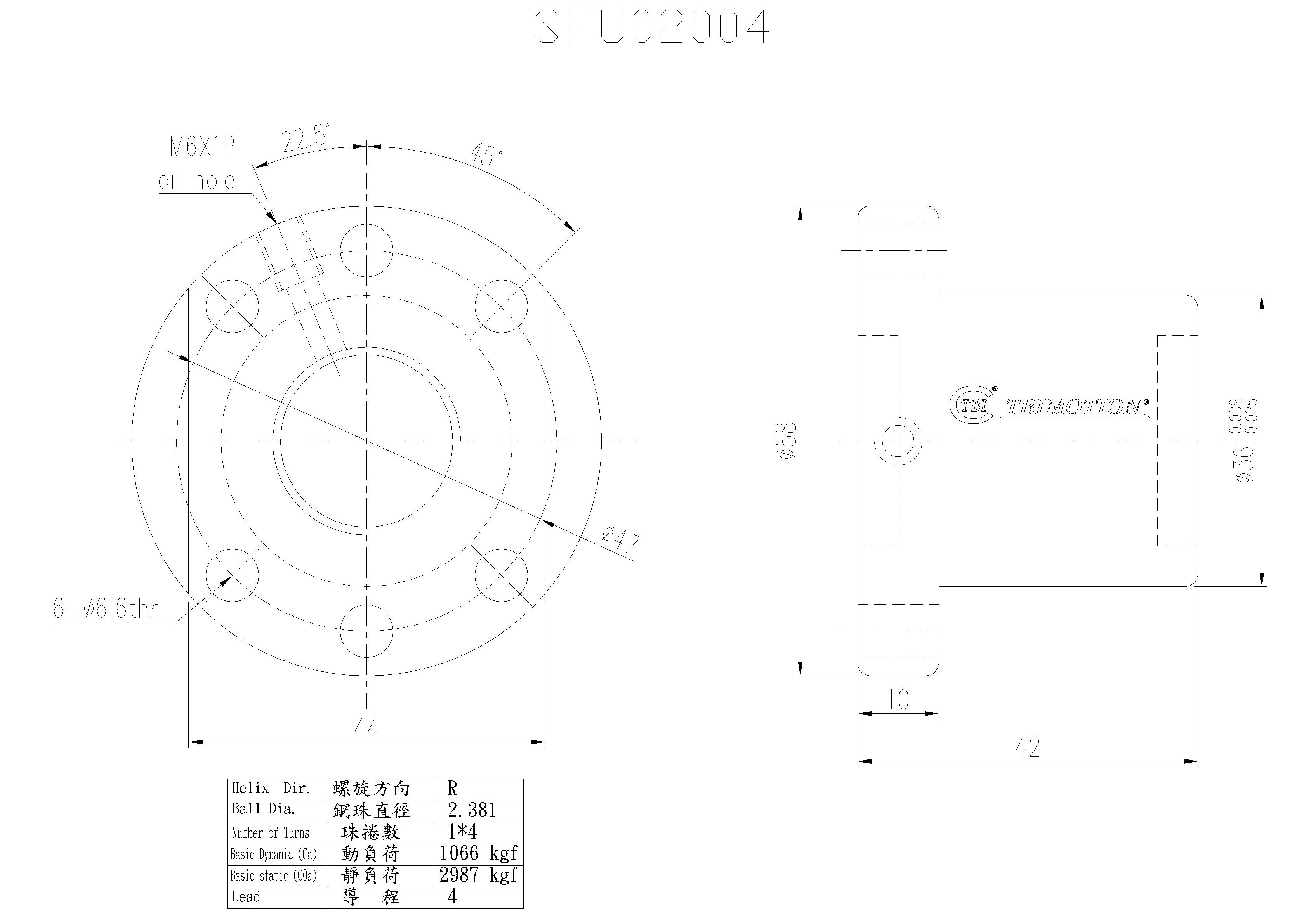 Taiwan TBI Thread Rolled Ball Screw SFU02004-4 Ballscrews