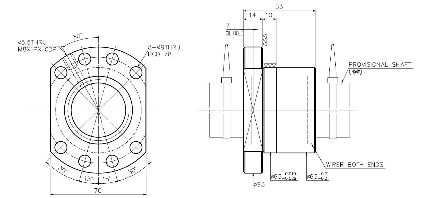 Shaft Diameter 50mm Lead 10mm C7 Rolled HIWIN 5010R Ball Screw R50-10T4-FSI