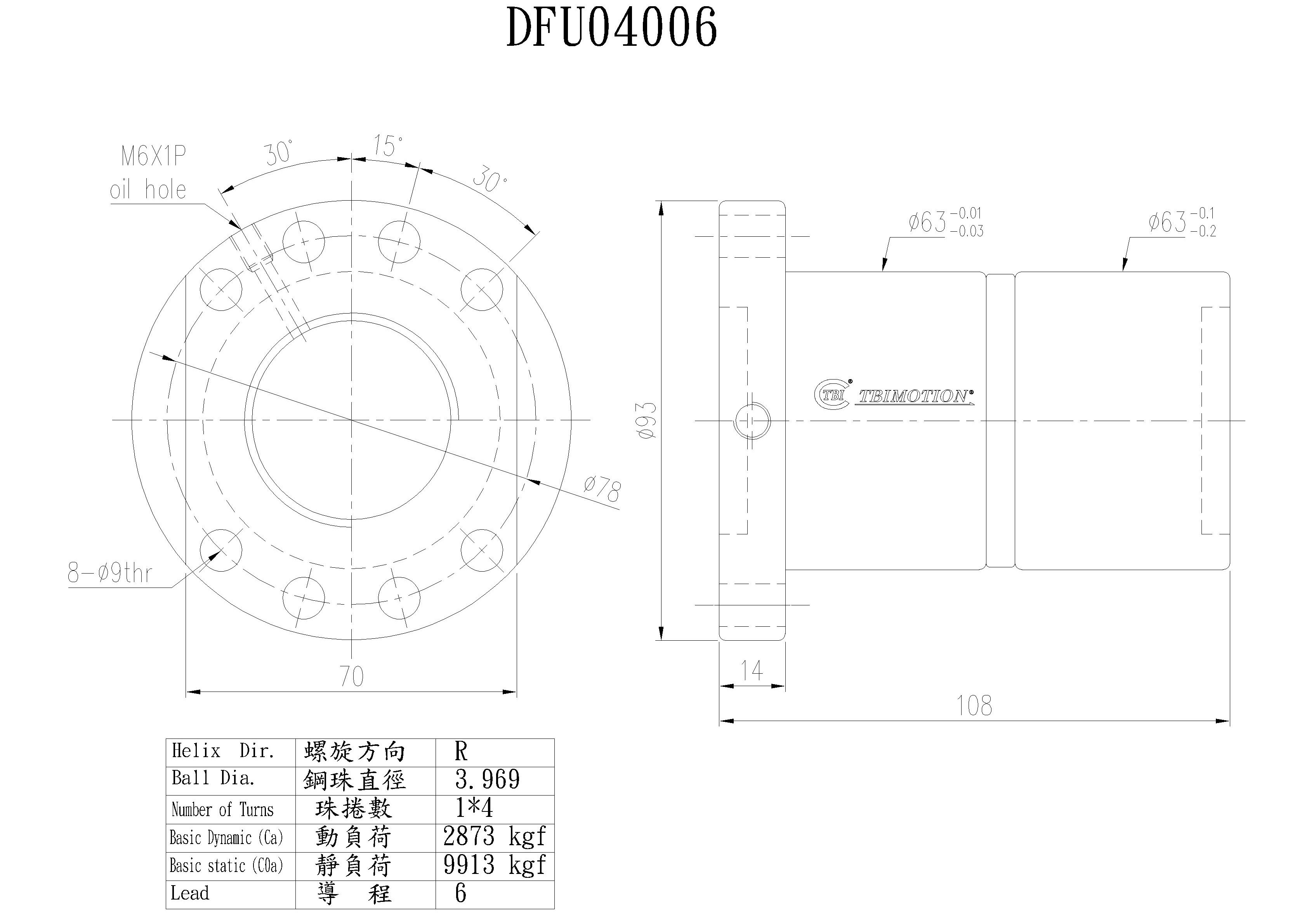 Original Tbi Linear Ball Screw Dfu04006 4 Ballscrews