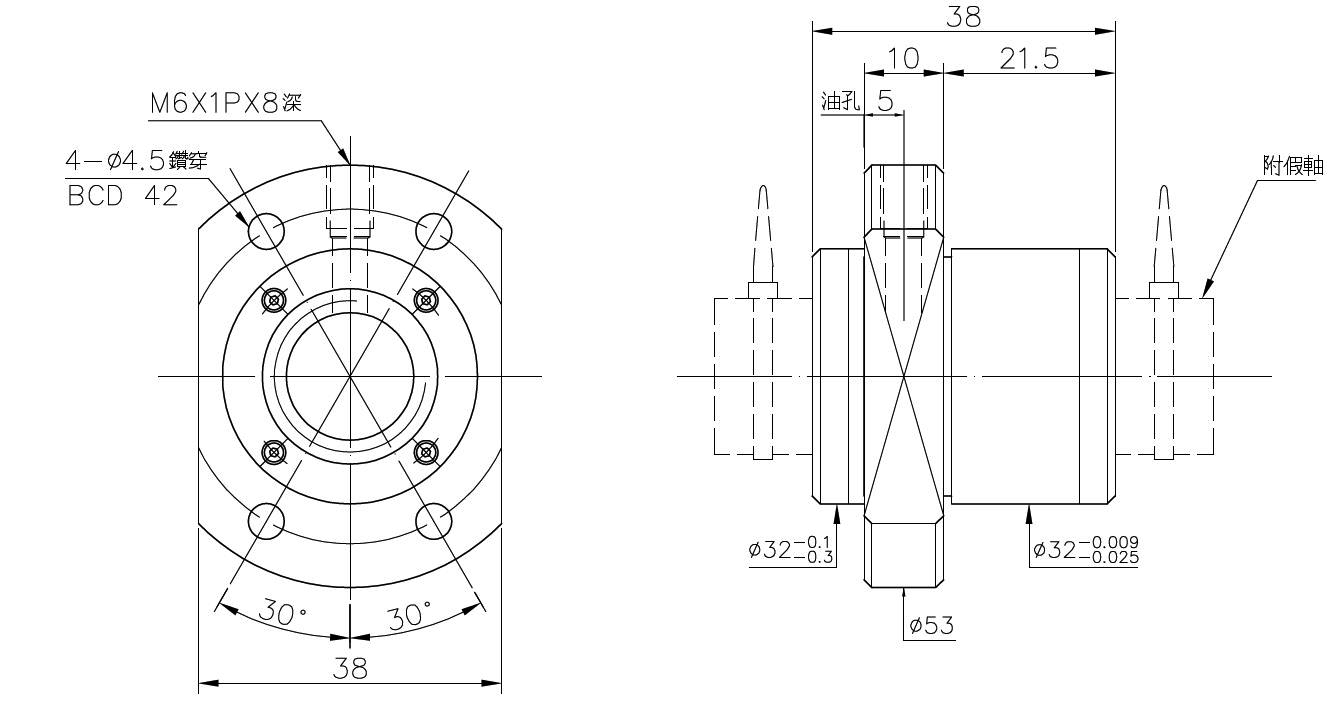 Shaft Diameter 16 Lead 16 HIWIN 1616 CNC Machine Ball Screw 4R16-16S2-DFSH 